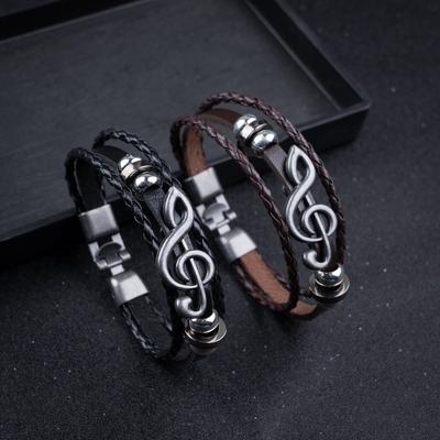 Brățară la Modă cu Note Muzicale Stratificate, Design Unisex pentru Cupluri