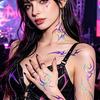 5 Sheets Holographic Lightning Tattoos Flash Temporary Stickers Full Color Body