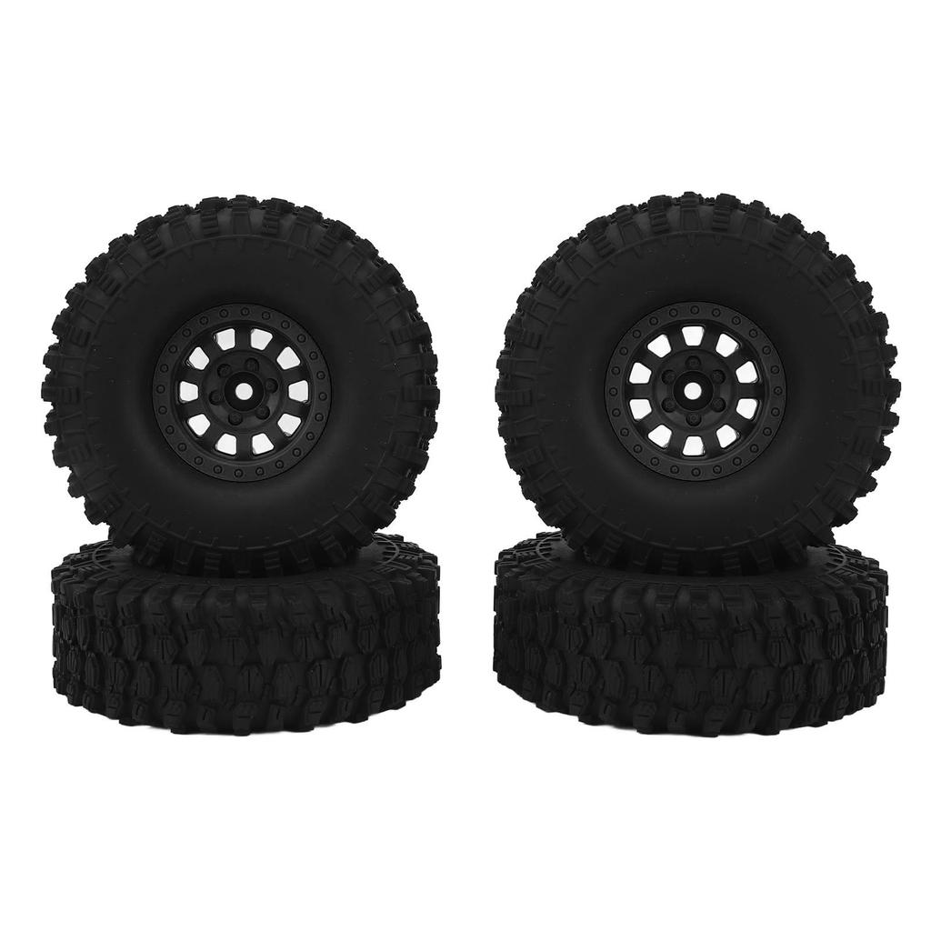 4PCS RC Car Tire Wheel 120mm 1.9in Rubber with 10 Spoke Nylon Wheel Hub RC Car Parts for Axial SCX10 90046 for Traxxas