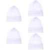 5Stk Atmungsaktive Baumwoll Schlafhaube Weiß Komfort Bonnet Für Damen