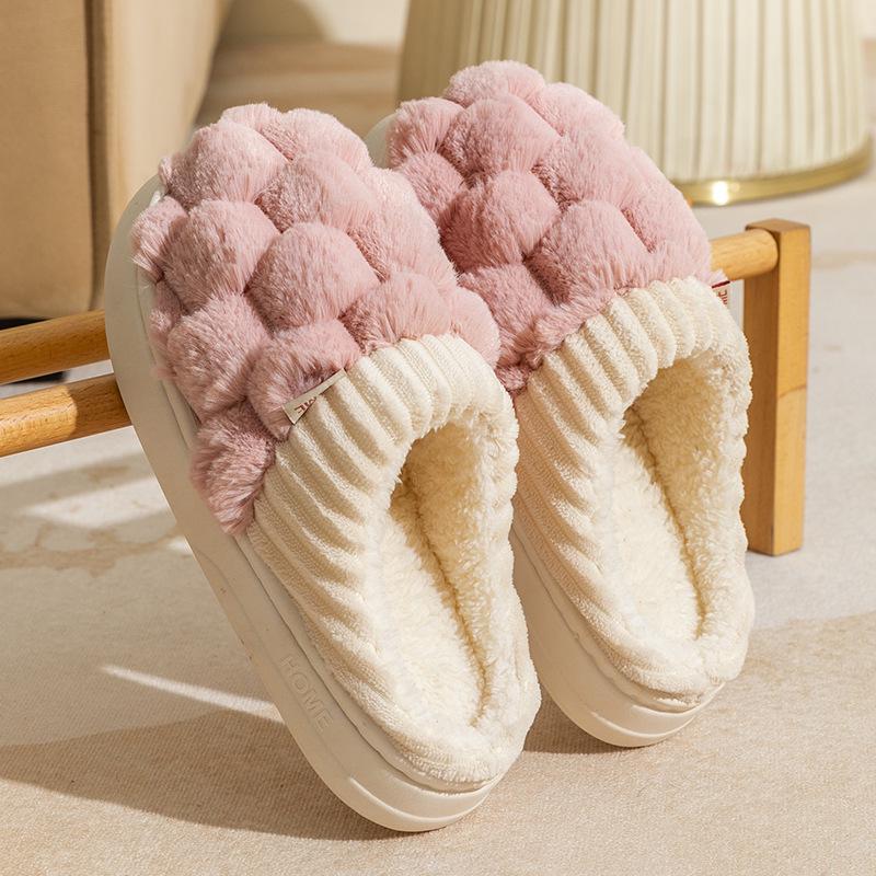 Women's Non-Slip Plush Cotton Slippers for All Seasons