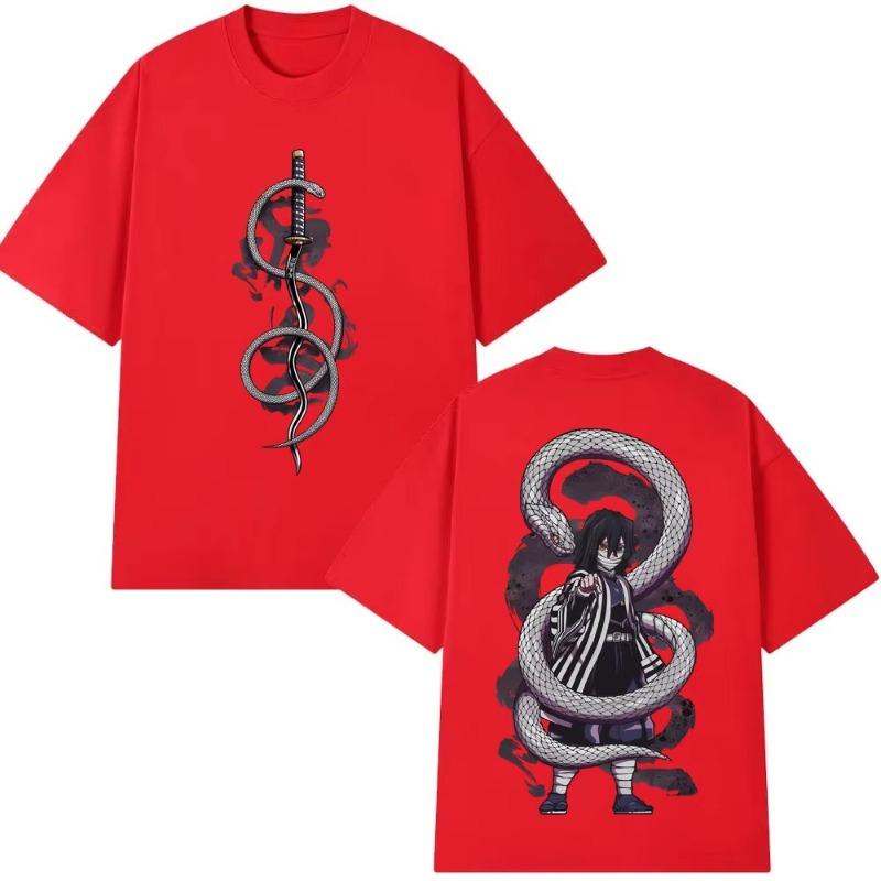 

Anime Demon Slayer Serpent Hashira Iguro Obanai T Shirts Men Women Clothing Fashion Oversized Short Sleeve Tshirts Streetwear S