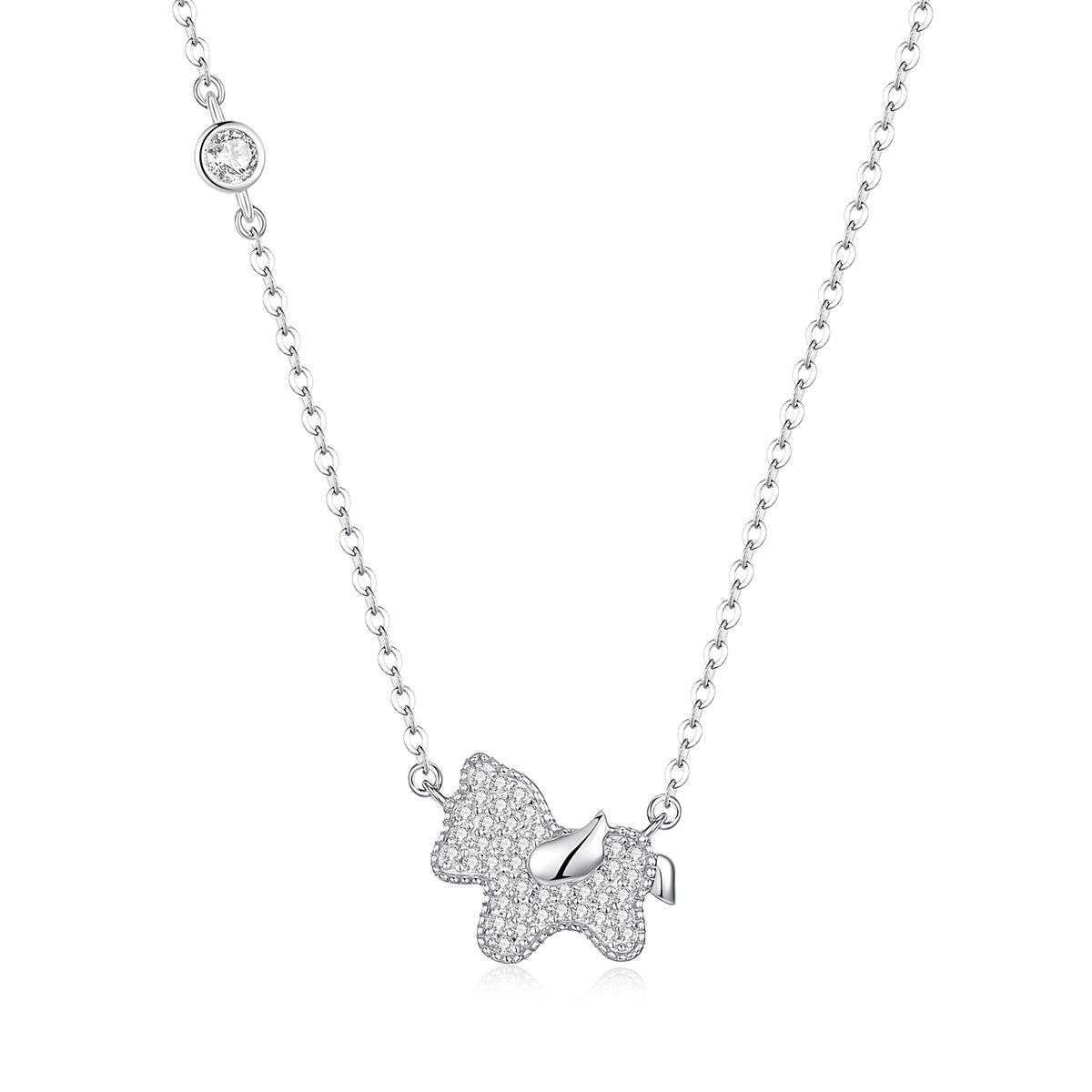 

Ferris Wheel Pony Necklace for Women: S925 Sterling Silver, Light Luxury, High-End Clavicle Chain with Micro-Paved Zircon. 925 Sterling Silver