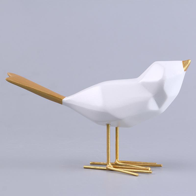 Modern Cute Resin Bird Figurine European Ornaments Geometric Origami Animal Statue Home Office Decor Gift  ZM903