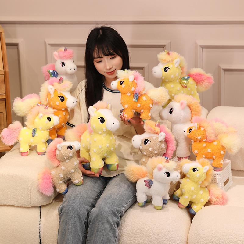 Rainbow Unicorn Plush Toy - Colorful Horse Doll for Home Decor and Kids