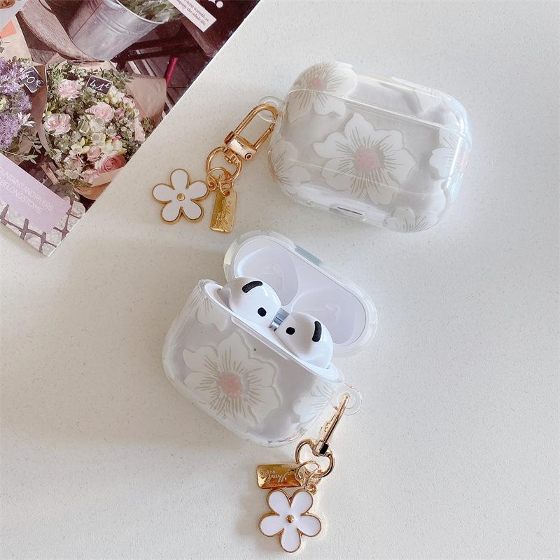 Korean Glitter Flowers Are Suitable for AirPods 1 Generation Protective Cover 1st Generation 1st Generation Pro1 Apple Bluetooth Headset Case Niche