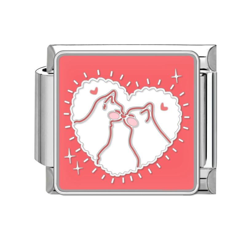 Cartoon Cute Cats Dogs Paw Heart Night Moon Flowers Italian Charm Links Fit 9mm Stainless Steel Bracelet Women DIY Making Gifts