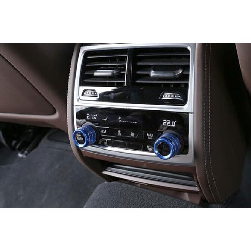 Air Conditioner Button Blue Aluminum For BMW 7 Series 2016- Knob Cover Trim