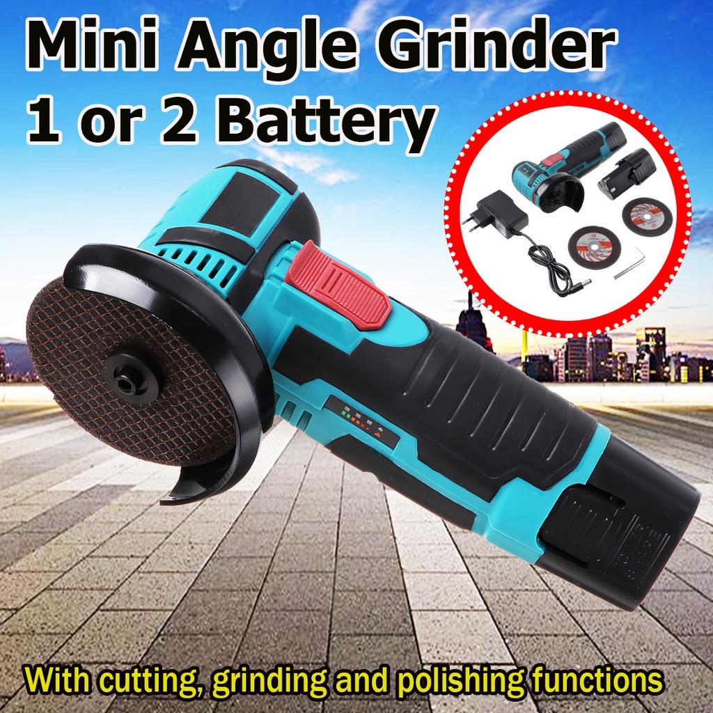 Mini Cordless Brushless Angle Grinder Cutter Cutting Machine 12V Polisher DIY Rechargeable Power Tools With 1/2 Lithium 110V~240V