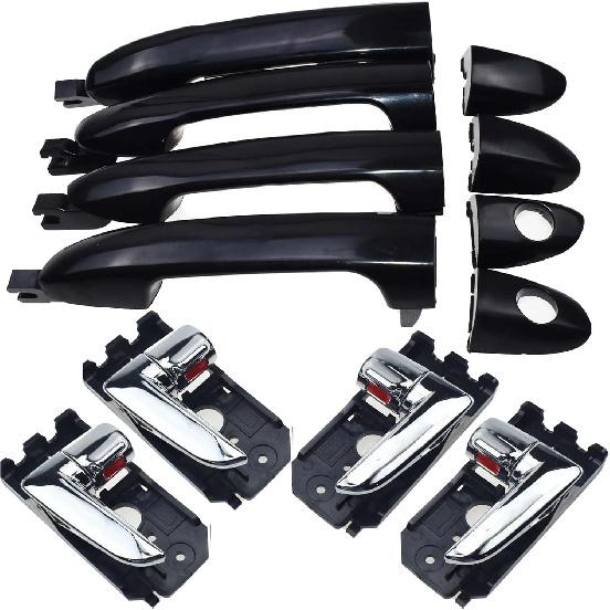 Exterior Door Handle Set Black Beige Chrome/Fit for Kia Spectra Spectra5 Cerato 2004-2009 Outside Inside Front Rear Left Right Door Handle Driver &