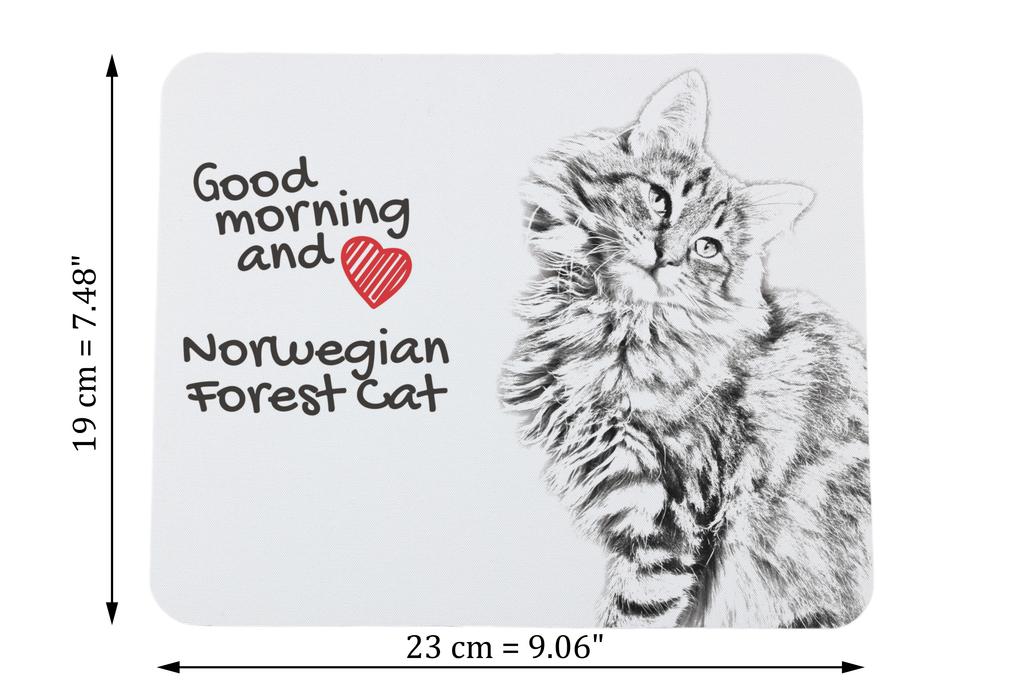 Norwegischer Wald - Mauspade mit Aufdruck, personalisierter Katzen-Pad, einzigartiges Gadget für einen Büroangestellten von der Marke Art-Dog