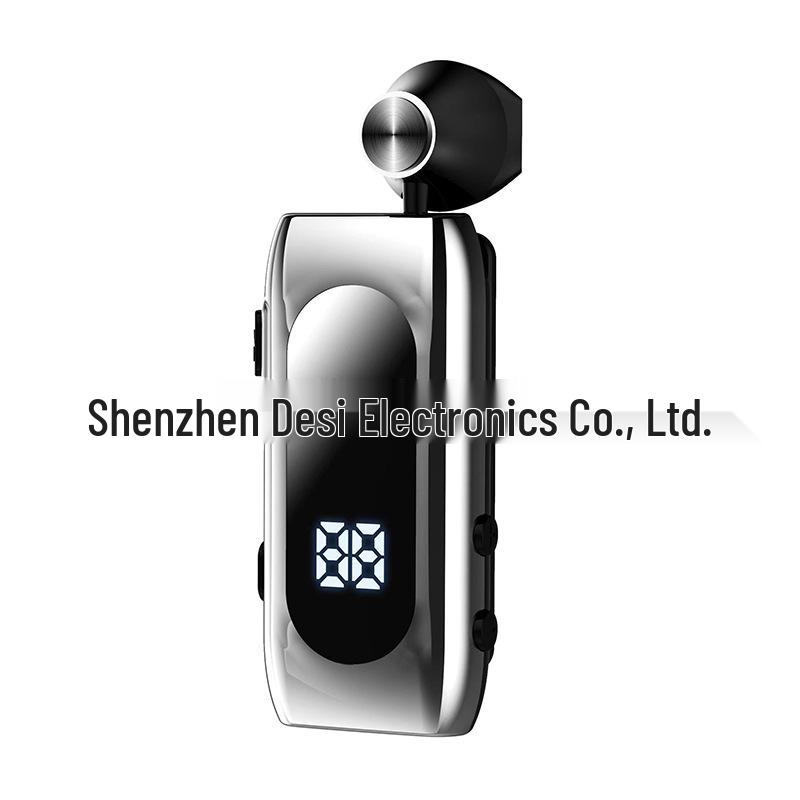 K55 Bluetooth 5.0 Clip-On Retractable Earbuds: Smart, Universal, Ideal for Business and Sports