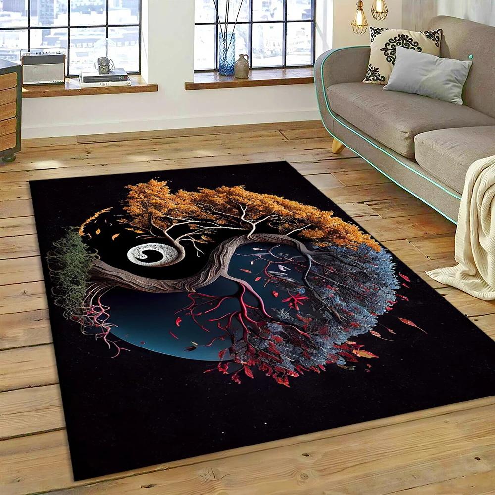 3D Naturalize Yin and Yang Chinese Tai Chi Carpet Rug for Home Living Room Bedroom Sofa Doormat Decor,Kids Area Rug Non-slip Mat