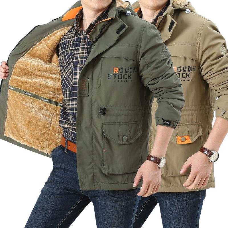 Men's Fleece-Lined Mid-Length Windbreaker with Multi-Pockets (2025 Edition)