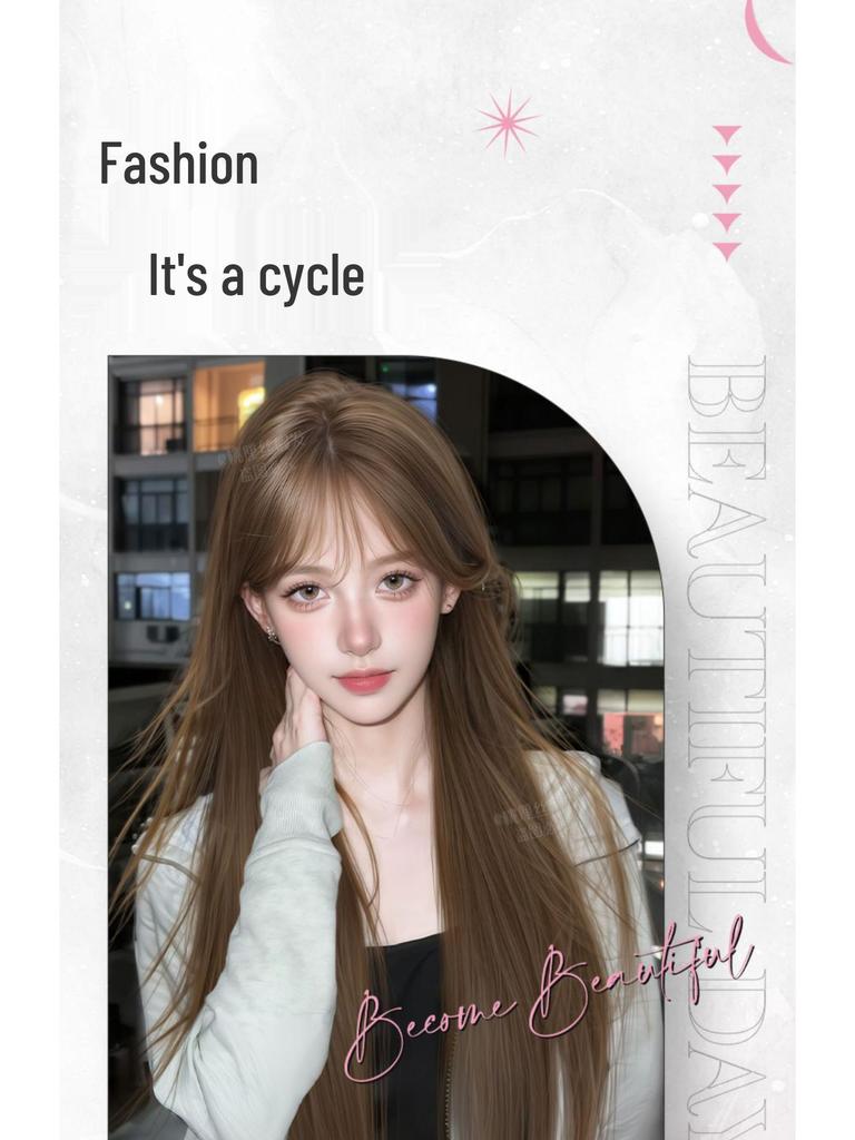 Long Straight Black Wig Set: Natural Hair, Full Head, Fashionable & Age-Reducing.