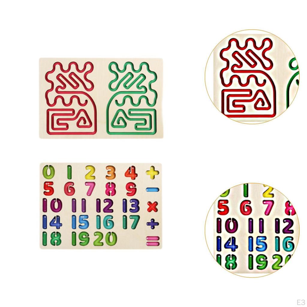 Wooden Tracing Board Educational Toy Fine Motor Skills Reusable Gifts Tool Learning To Write