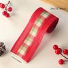2m Lmitation Linen Christmas Ribbon Decoration Red Black And White Plaid Bow Snowflake Ribbon Christmas Webbing DIY