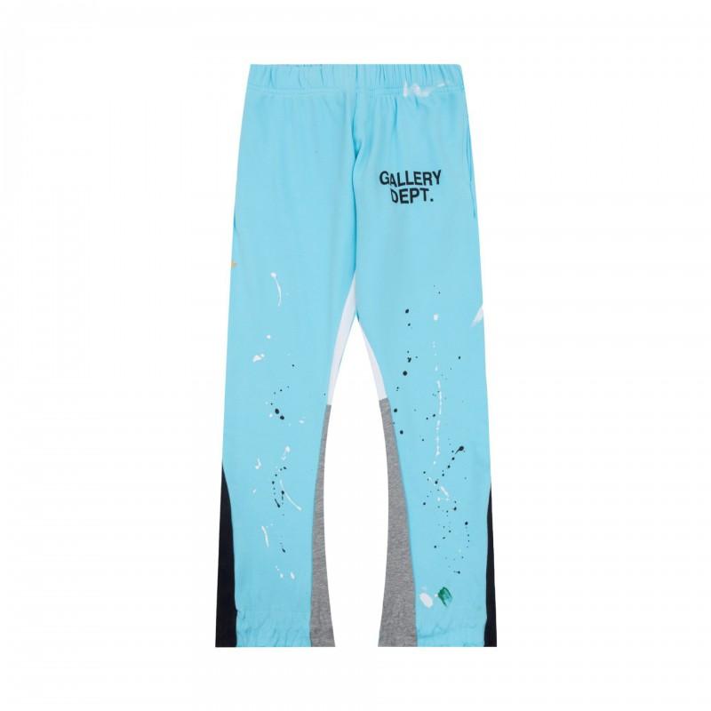 Mens High-Quality Cotton Drawstring Waist Streetwear Jogger Pants With Hand-Painted Splatter Graffiti Print