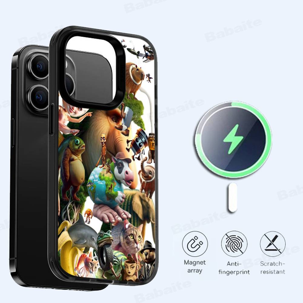 ITALIAN Brainrot Creative Animal For Magesafe Magnetic Wireless Phone Case For IPhone 17 Pro Max Air 13 12 Mini 16 15 14 11