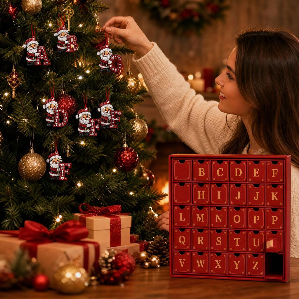 Weihnachts-Adventskalender für Kinder, 26-Tage Countdown Überraschungs-Set, Flache Rückseite Feiertagsgeschenk
