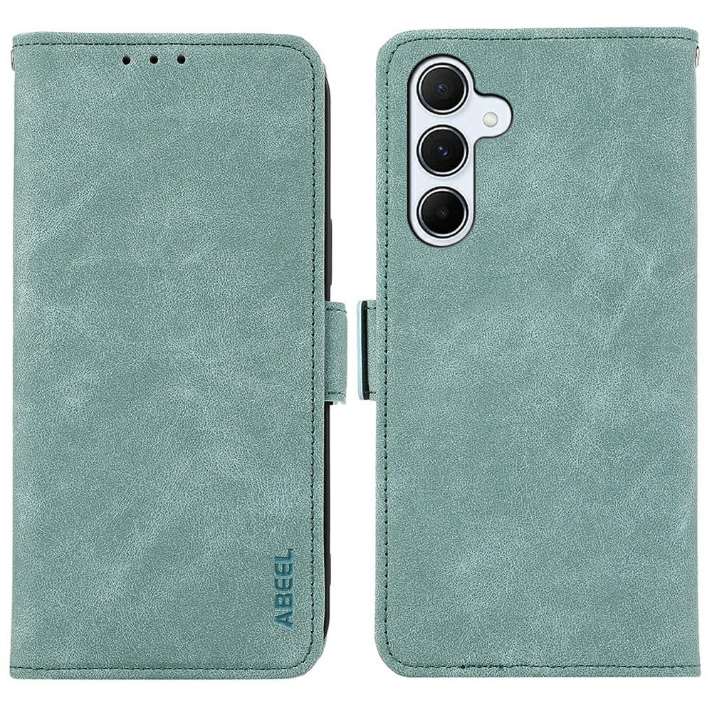 

ABEEL For Samsung Galaxy A26 5G Case PU Leather Folio Stand View RFID Blocking Phone Cover Baby Blue