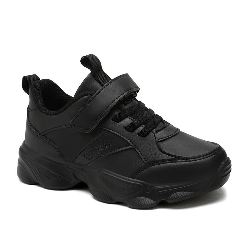 2025 Spring Kids Solid Color Soft Sole White Leather Sports Shoes