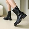 Western Cowboy Boots Vintage Brown Short Boots Maillard Hair Boots Women's Thick Tall Knight Boots