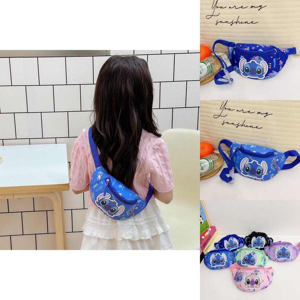 Lilo Stitch Cartoon Kids Waist Bag With Breathable Nylon For Daily Use