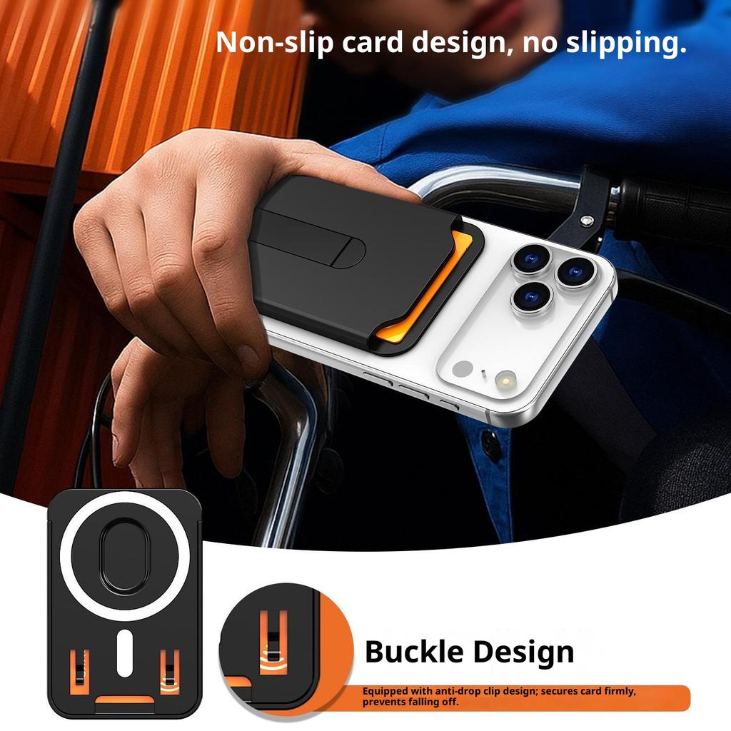 Bulk Purchasing Magnetic Card Holder Aluminum Alloy Vertical Kickstand PC Phone Back Card Case