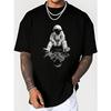 European Size Men's Streetwear Style Casual Short-Sleeve T-Shirt with Astronaut Reflection Print - Slimming Fit, Trendy and Versatile Summer Top