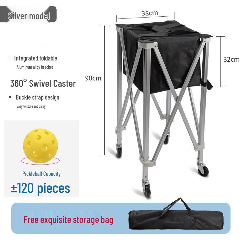 LISM Portable Tennis & Pickleball Ball Cart