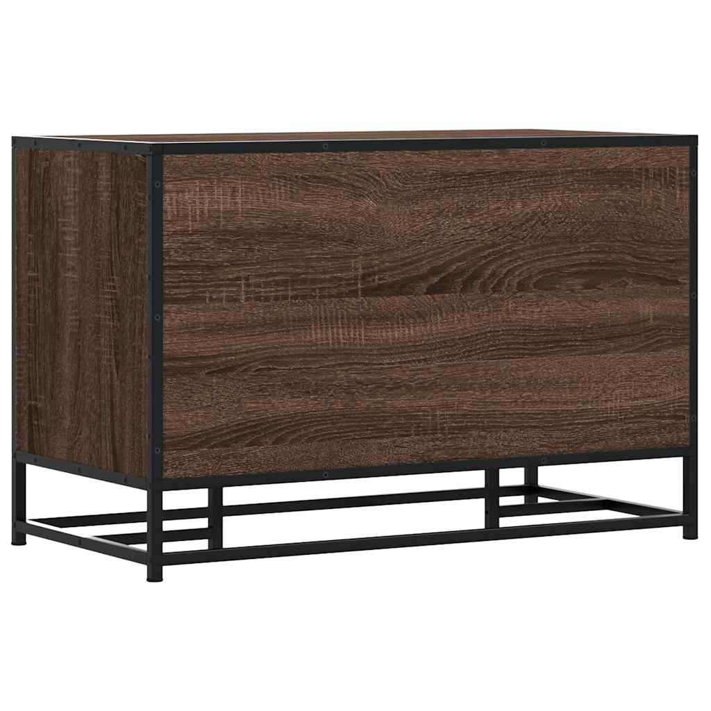 Vidaxl Ławka Na Buty Brązowy Dąb 80X40X53,5 Cm Drewno I Metal