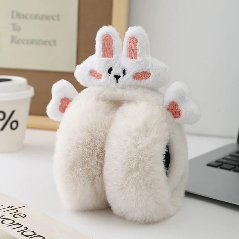 Rabbit Plush Ear Keep Warmer Winter Earmuffs for Women Fashion Outdoor Earflap Protection Ear-Muffs Ear Cover