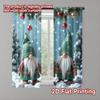 2pcs 2D Flat Printing Christmas Curtain Father Christmas Polyester Without Electricity Holiday Decorations Perfect for Room