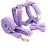 Custom Engraved Pinkish-Purple Teddy Bear Dog Vest & Leash Set