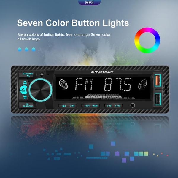 AMPRIME 1DIN In-Dash 12V Car Radio Stereo Remote Control Digital Bluetooth Audio Music Stereo Car Radio MP3 Player USB/SD/AUX-IN