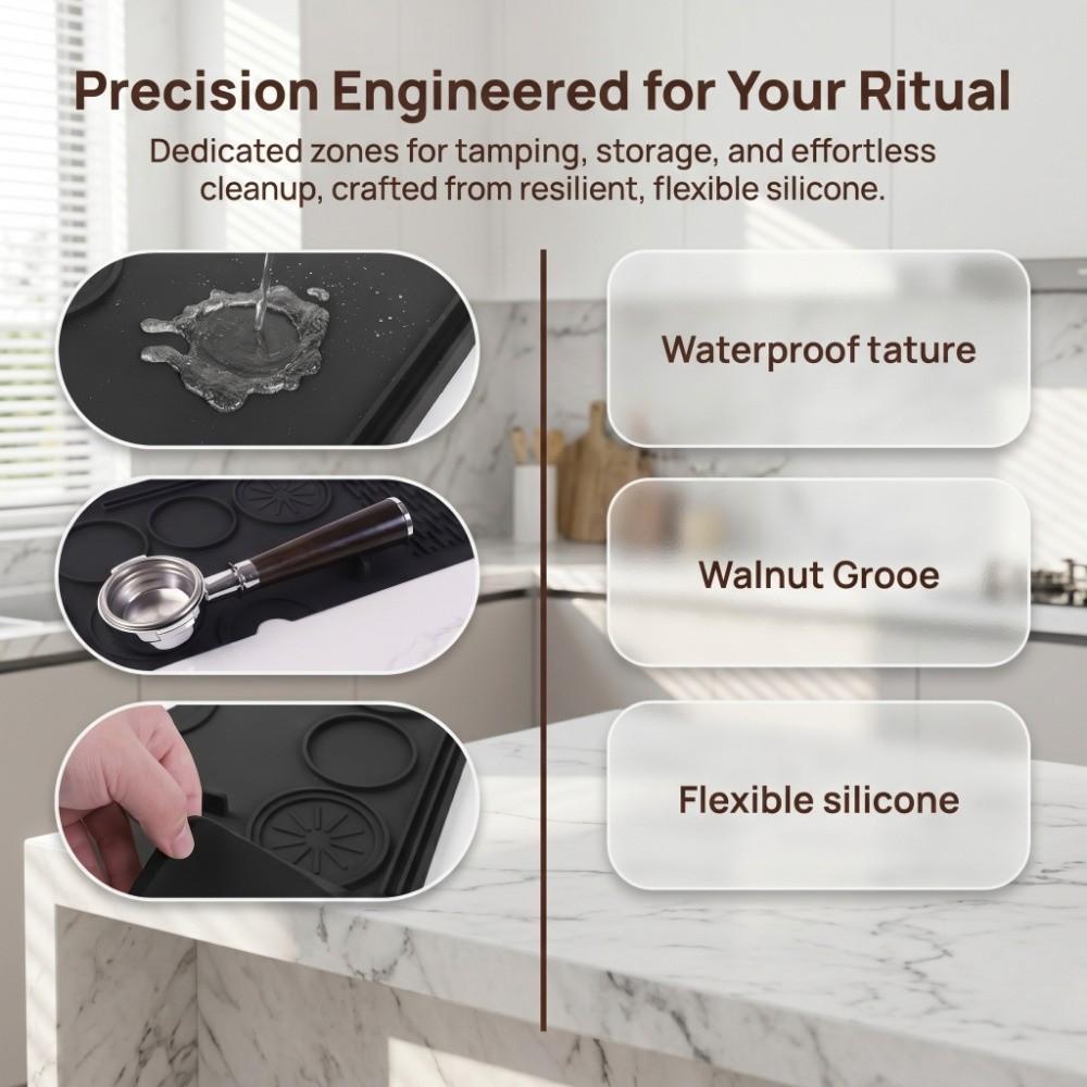 Waterproof Coffee Tamper Mat Silicone Tamping Cushion Coffeeware Espresso Tamping Mat  Cafe Use