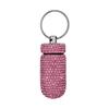 Aluminum Alloy Rhinestone Pill Holder Sparkly Waterproof Keychain Pill Container Durable Sealed Portable Pill Case