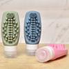 90ML 2-In-1 Silicone Travel Bottle with Shampoo Brush Leak Proof Reusable Lotion Conditioner Storage Bottle Portable Refillable Squeeze Empty