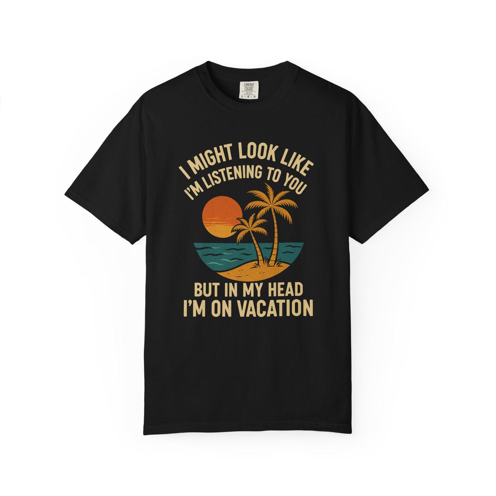Funny Vacation Mode Comfort Colors Tee | Beach Palm Tree T-Shirt 3XL