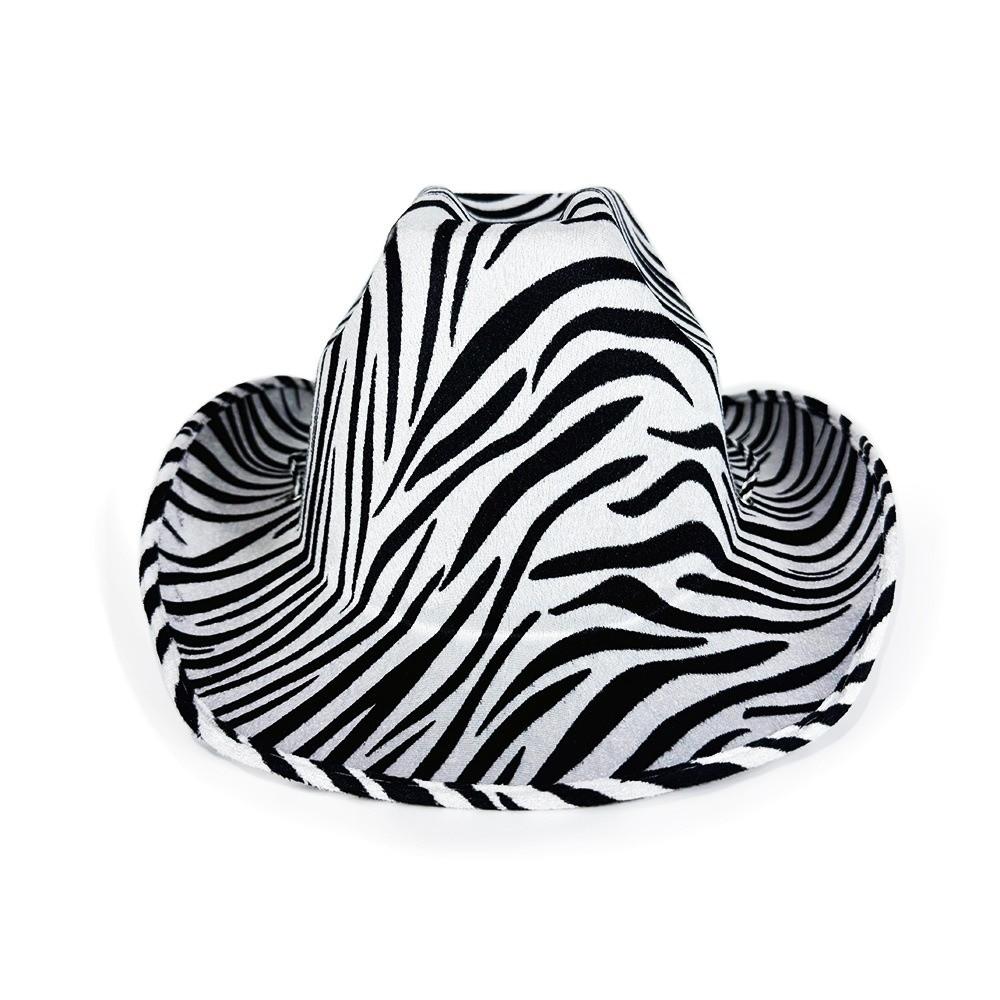 Cappello alla bombetta regolabile con stampa zebra, tigre, leopardo, cappello per cosplay, cappello da cowboy western alla moda