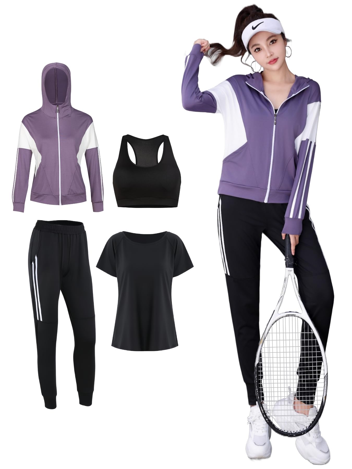 

Seeya Спортивный топ и одежда для зала Фиолетовый и Размер Женский Комплект, Низ, Йога, Тренировки, Бег, (2412, Белый, XL)