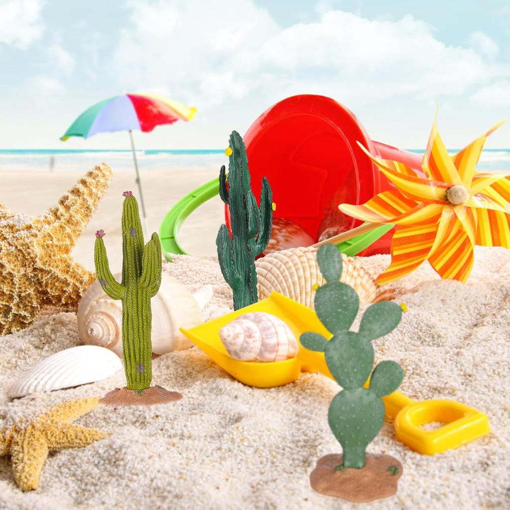 ARTIBETTER 3pcs Artificial Cactus Green Simulated Cactus Artificial Sand Decor Faux Succulent Decor Fake Cacti Plants Table Ornament Centerpieces for
