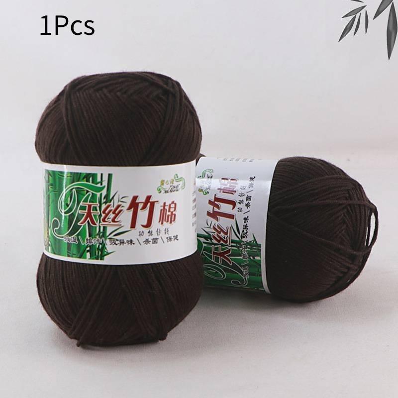Fio de Tricô para Bebê de Algodão com Carvão de Bambu de Qualidade Premium Para Crochê e Tecelagem