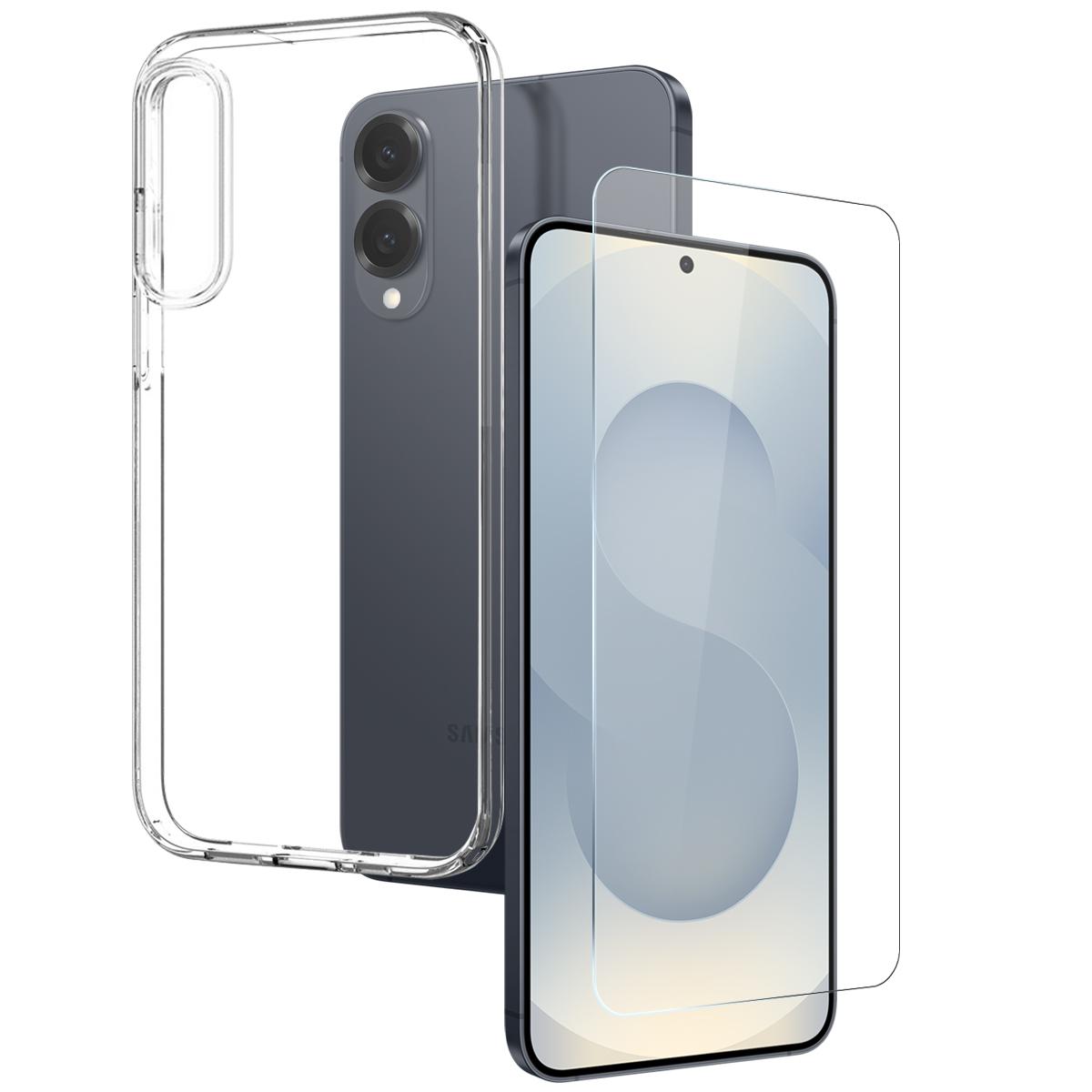 

NORTHJO For Samsung Galaxy S25 Edge TPU Phone Case+Tempered Glass Film (Support Fingerprint Unlock) Transparent