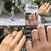 Versilberter Naturstein Weißer Saphir und Blauer Topas Eleganter Ring für Damen
