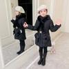 Winter Girls Jacket Warm Windproof Outerwear Hooded Zipper Fur Collar Princess Coat Kids Clothes
