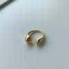 European & American Retro Irregular Water Drop Open Ring - Women's Adjustable Gold Smooth Ball Joint Ring