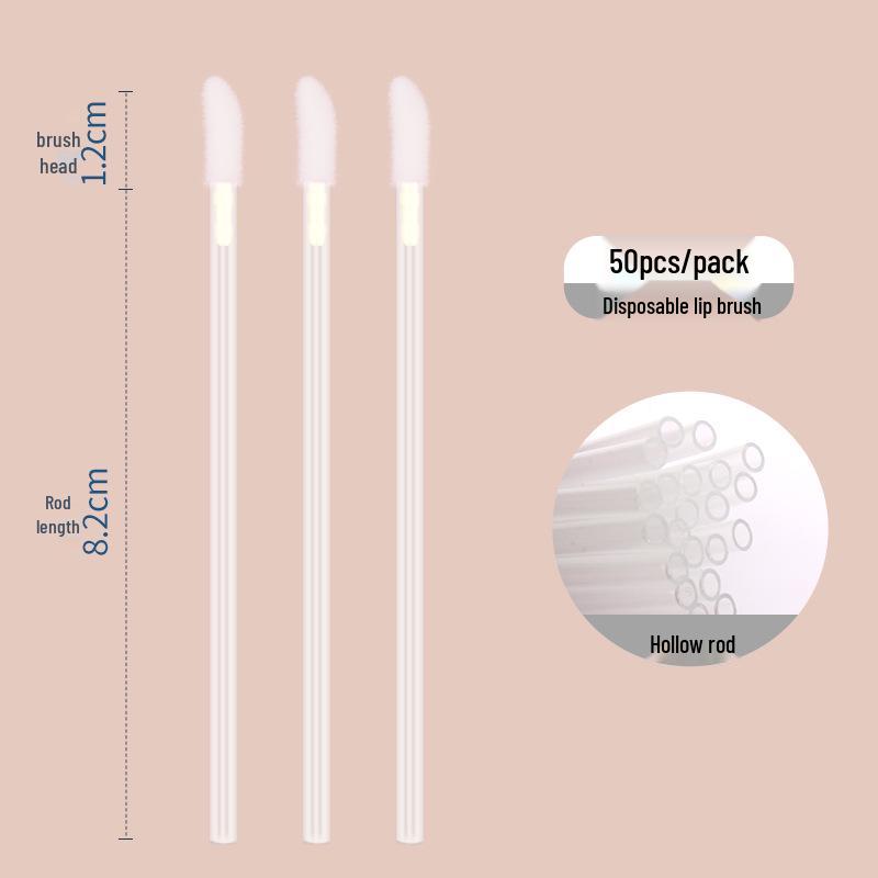 Einweg Hohl-Lippenpinselstiele, 50er-Pack: Tragbare Lippenstift-Make-up-Werkzeuge Pinsel