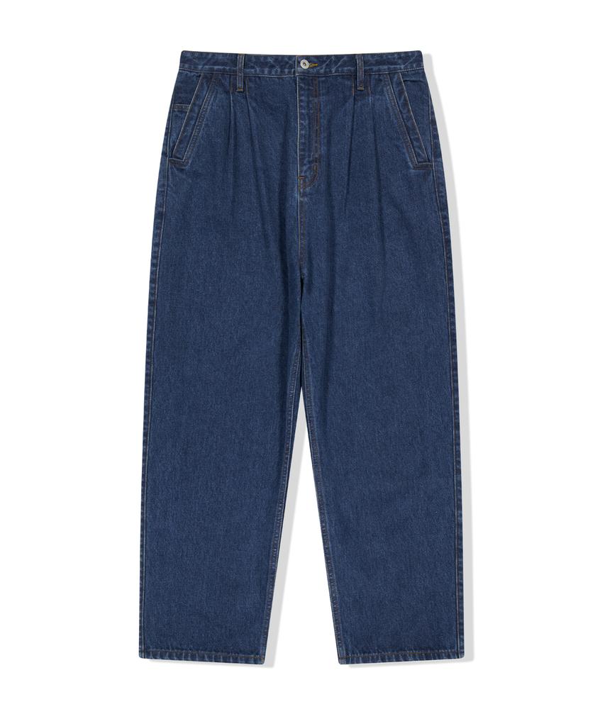 YESEYESEE Two Tucked Hairy Denim Pants Indigo